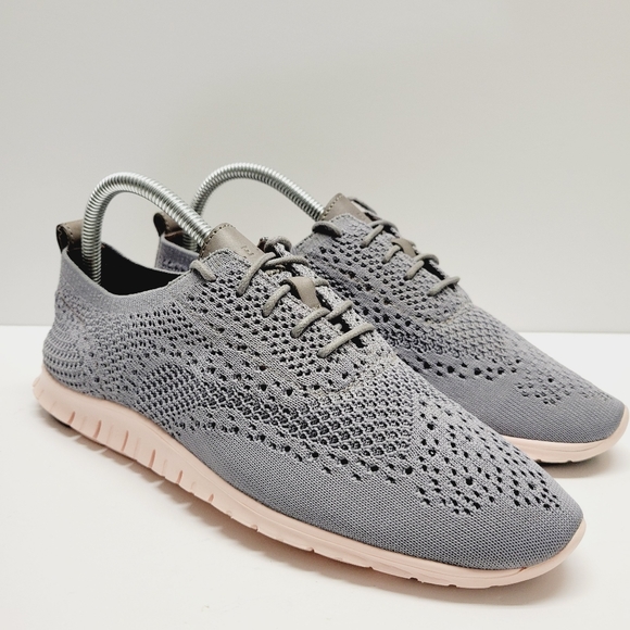 Cole Haan Shoes | Cole Haan Womens Zerogrand Gray Knit Oxfords Grand Os Shoes Size 8.5 W06727 | Color: Gray/Pink | Size: 8.5 | Gilcalriv's Closet